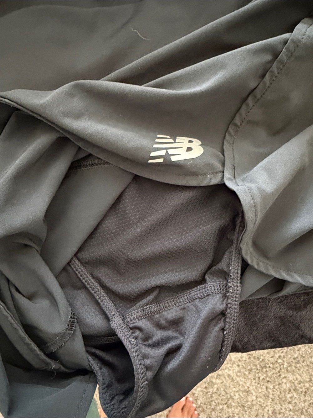 New Balance Black Athletic Running Shorts with Reflective Logo - Picture 4 of 4